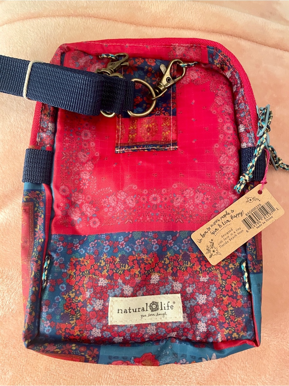 Natural Life 8 in-1 Pocket Crossbody Bag - Jewel in Positano Scarf Print. NWT. - Picture 7 of 7